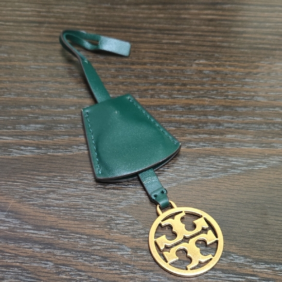 Tory Burch Accessories - Tory Burch Leather Clochette Bag Charm Green Gold